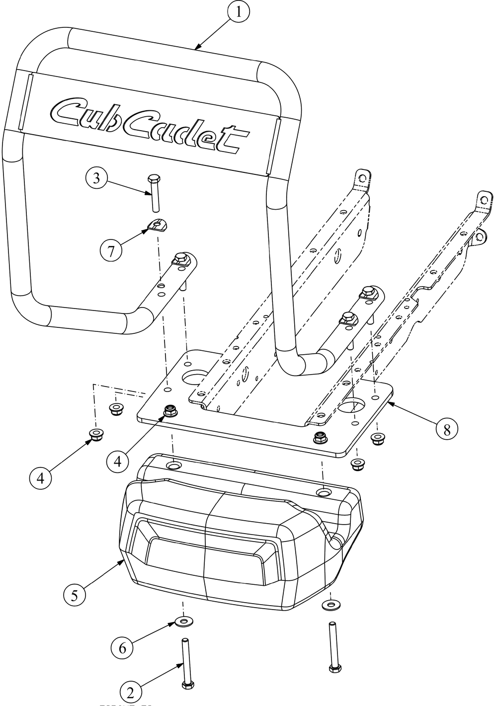 Bumper Diagram and Parts List for 21A-70M8756 2016 Cub Cadet Tiller